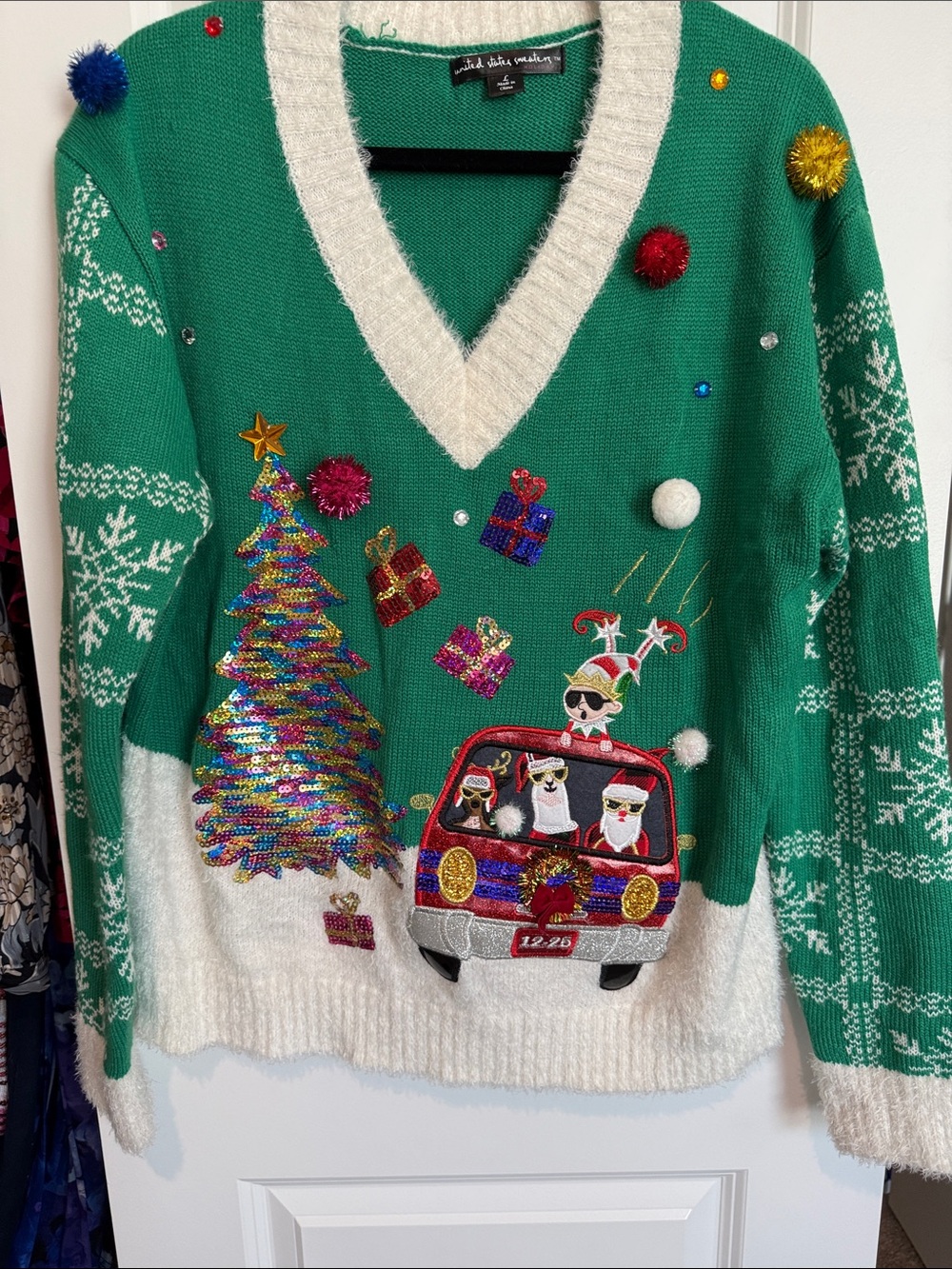 Wild Fable Green Sequin Christmas Sweater